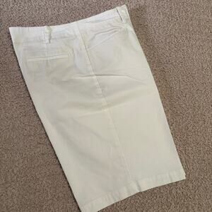 Talbots White Chino Cotton Blend Bermuda Shorts Womens 14
